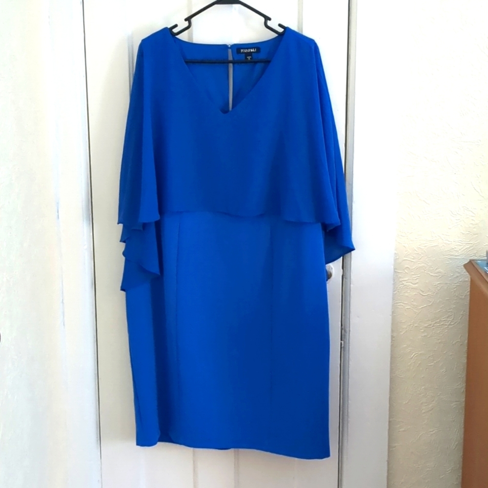 EUC Royal Blue ROZ & ALI sz 14 dress
